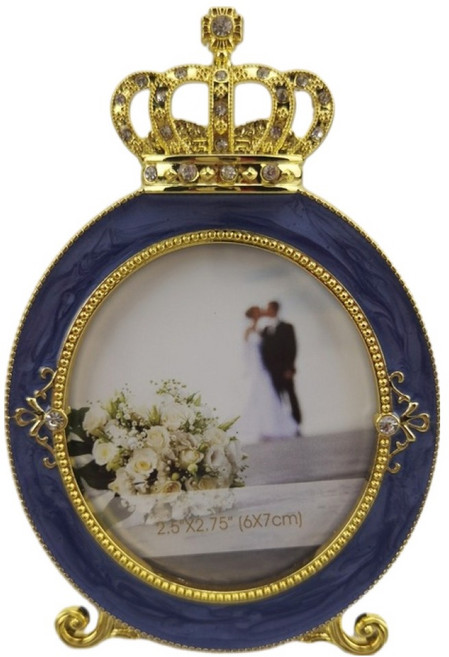 썬앤드림 왕관 웨딩 돌잔치 파티 미니 액자, 1개, 다크블루