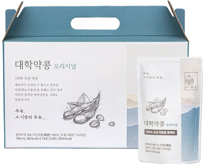 대학두유 대학약콩 오리지널 대학 두유, 15개, 190ml
