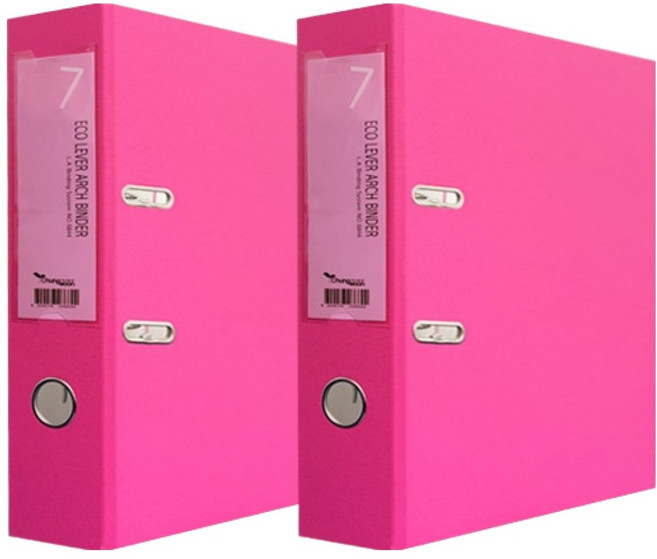 에코청운 에코 레버아치 바인더 2공 A4 7cm, 핑크, 2개