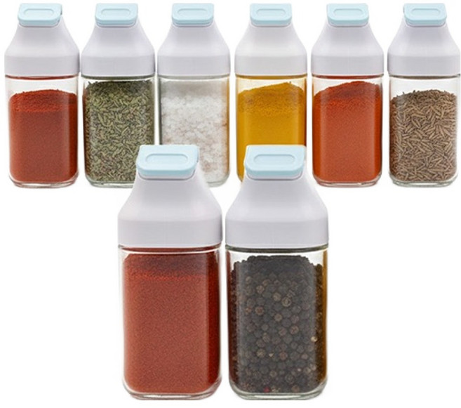 시노글라스 원터치 양념병 스카이 80ml, 8개, 단품