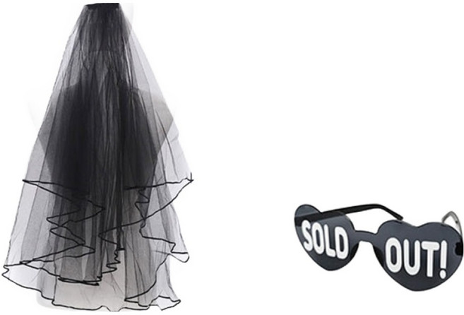 조이파티 면사포 + SOLD OUT 안경 세트, 블랙, 1세트