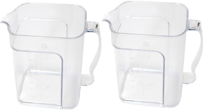스내지 원라이프 아크릴 계량컵, 투명, 2개, 800ml