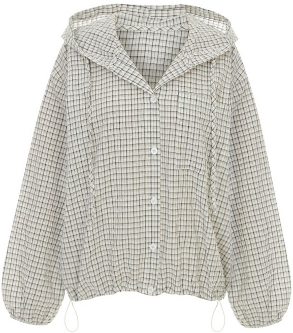 샐리 여성용 스트라이프 스트링 후드 셔츠 I6A-CSH005