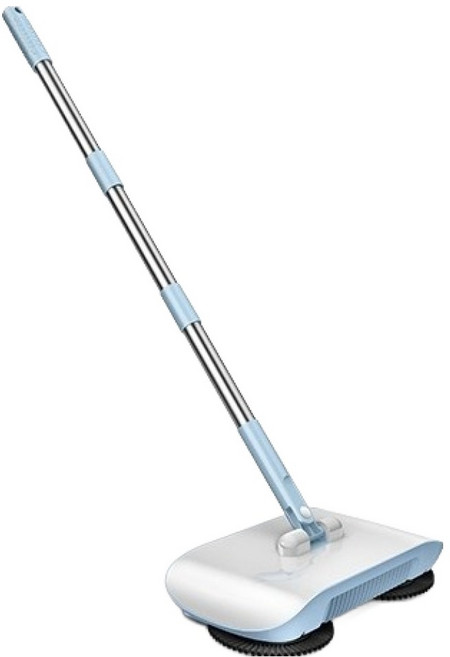포켓마스터 수동 가정용 밀대형 청소기 + 걸레 세트, 스카이 블루, PM-CLS-001
