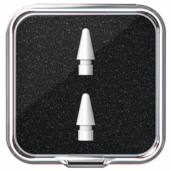 빅스킷 애플펜슬 1세대 2세대 USB C타입 프로 전기종 호환 교체용 펜촉, 화이트 2B, 2개