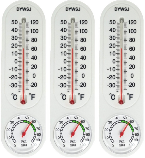 아날로그 온습도계, 화이트, 3개