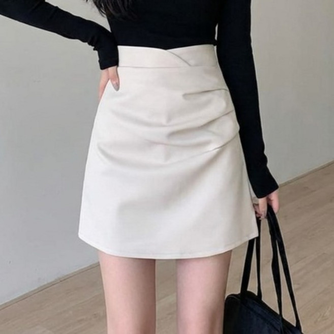 언헤브 여성용 웨이브 셔링 미니 스커트