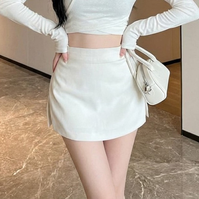 언헤브 여성용 슬림 슬릿 미니 스커트
