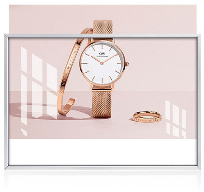 Sun & Dream A4 證件 海報 照片 展示板 相框 橫式, 1個, 銀色