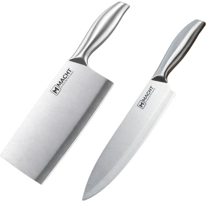 MACHT 올스텐 파흐만 쉐프나이프 + 중식도 세트, 1세트, Silver