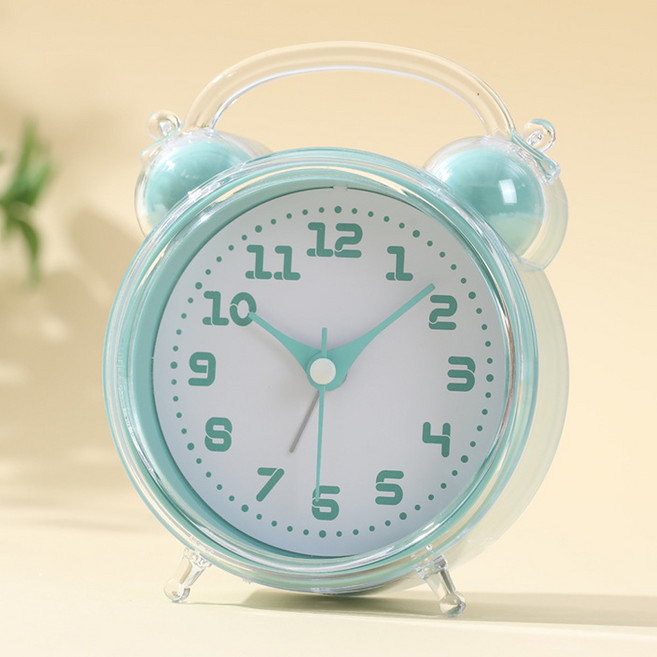 므뮤 귀여운 인테리어 자명종 알람 탁상시계, 파스텔 그린