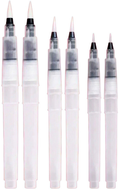 세븐집 캘리그라피 수채화 둥근 워터붓 3종 x 2p, 1개, 대, 중, 소