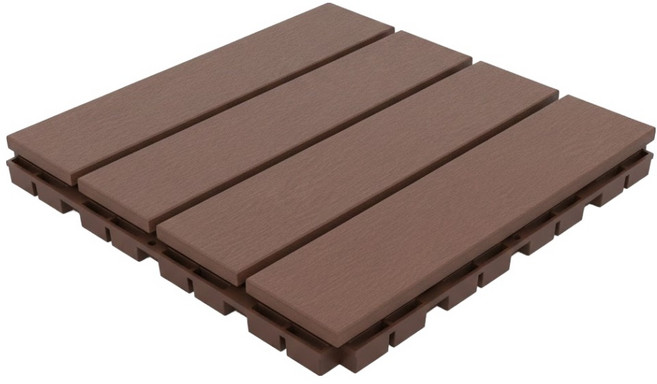 햇토끼 프리미엄 데크 타일 조립마루 30 x 30 cm, 우드 브라운, 1개