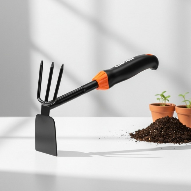 Malltoday 愛植物 菜園種植 移植鏟 鋤頭 耙子 兩用鋤頭 one size, 1個