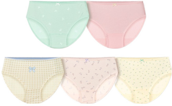 unifriend 蝴蝶結三角棉質內褲5件組
