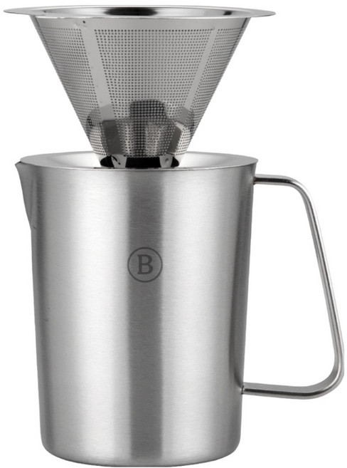 발룬피니 스텐 304 쿠킹 저그 500mL + 이중망 커피필터 드리퍼 세트, 1세트