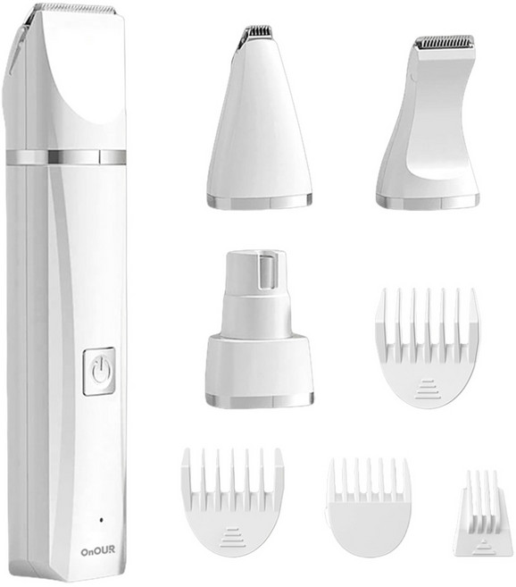 온아워 강아지 바리깡 저소음 저자극 애견 클리퍼 반려동물 이발기 OAC-1WT, 1개, 화이트