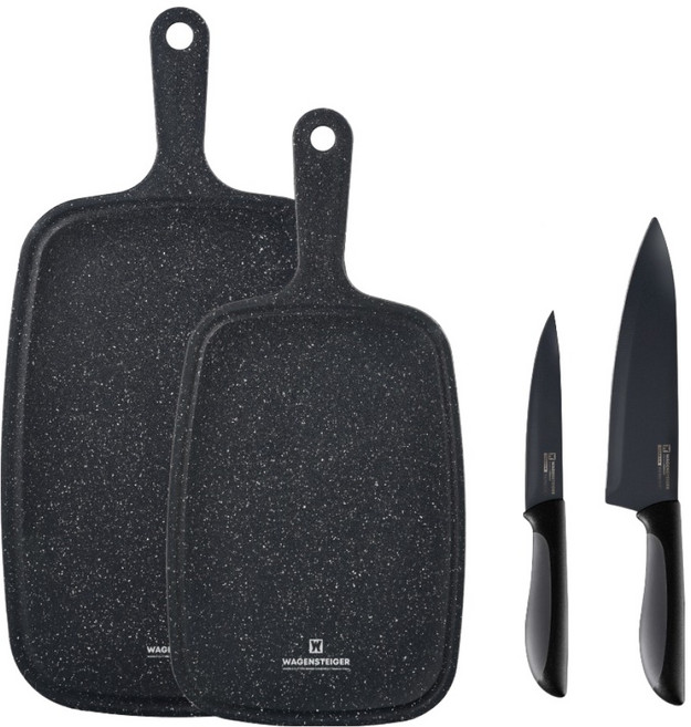 바겐슈타이거 블랙 칼도마 4종 세트, 1세트, 과도 유틸리티 + 셰프 식도 + 마블 핸디도마 소 + 마블 핸디도마 대