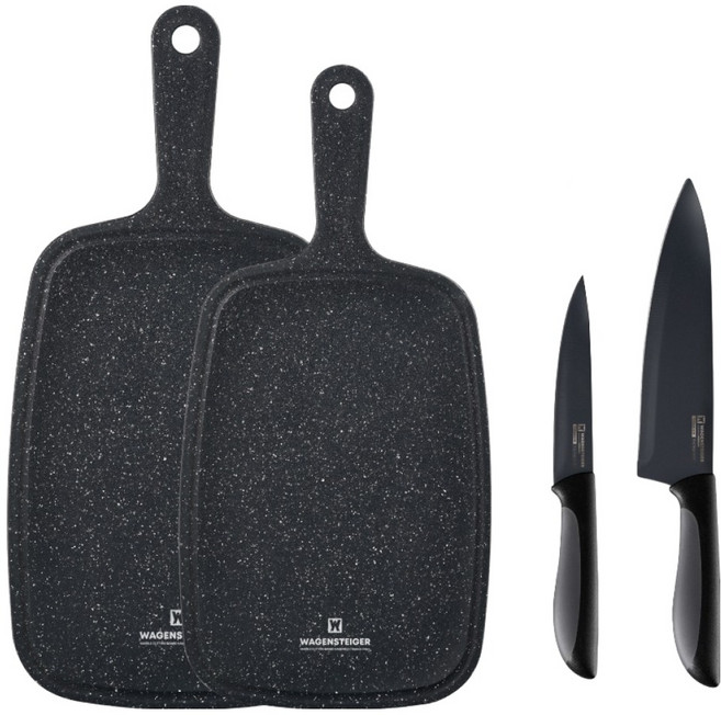 바겐슈타이거 블랙 칼도마 4종 세트, 1세트, 과도 유틸리티 + 셰프 식도 + 마블 핸디도마 소 + 마블 핸디도마 중