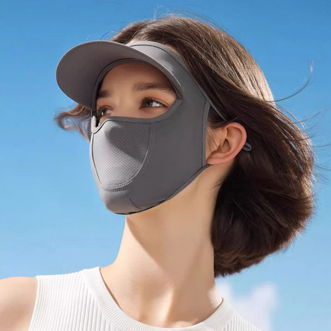 더시럽 여성용 일체형 햇빛가리개 마스크 썬캡