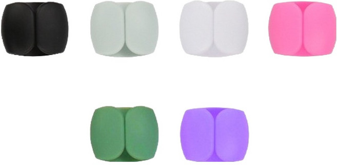 메이크마인 휴대용 이어폰 줄감개 선정리 실리콘 케이블타이 클립, 랜덤발송, 6개