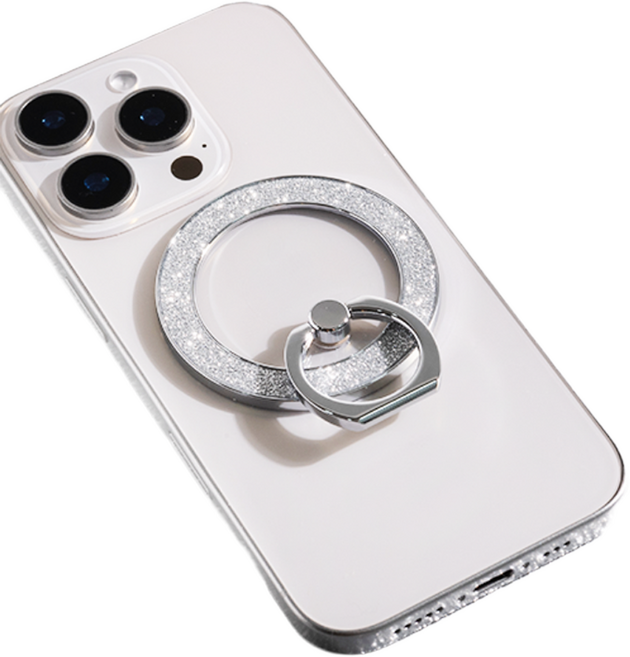 억스 아이링 글램 맥세이프 스마트톡 홀더, 1개, 실버