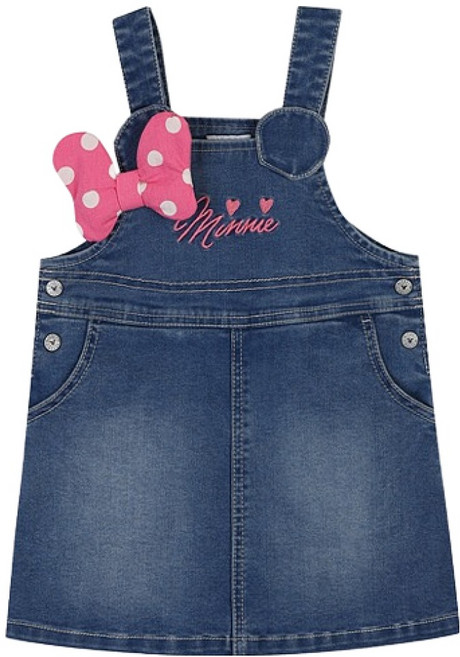 디즈니베이비 미니 데님 멜빵스커트 + 리본 세트