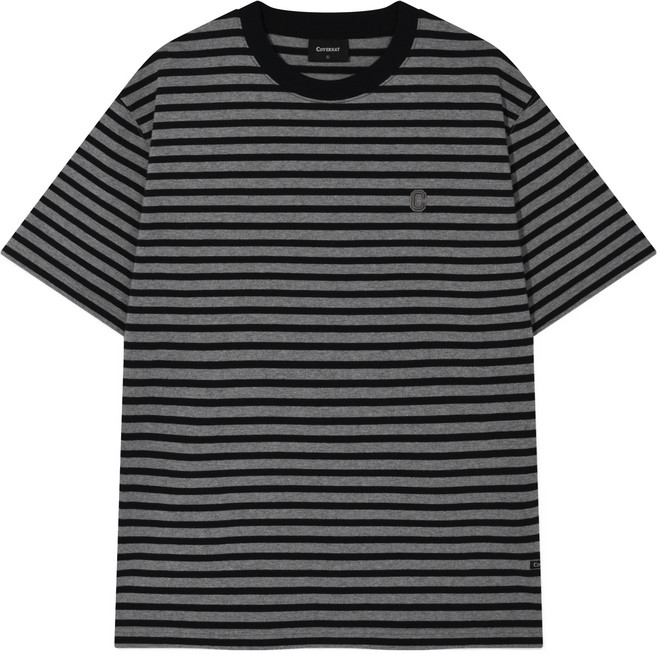 커버낫 남녀공용 베이직 스트라이프 면 티셔츠