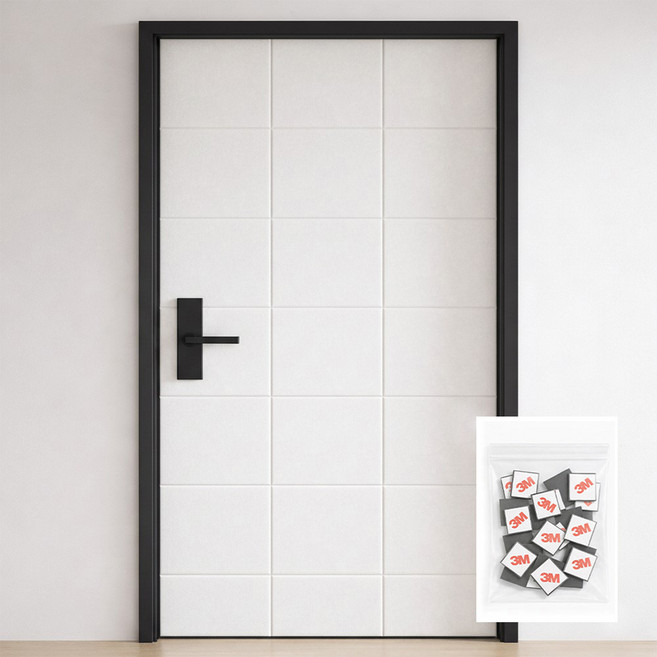 라노홈소음차단자석형현관문방음재 30 x 30 cm, 화이트, 24개