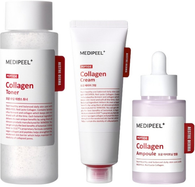 메디필 레드 락토 콜라겐 토너 + 앰플 + 크림 세트, 1세트