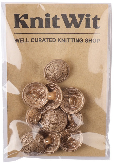 니트위트 브리티시 단추 18mm, 무광골드, 1개