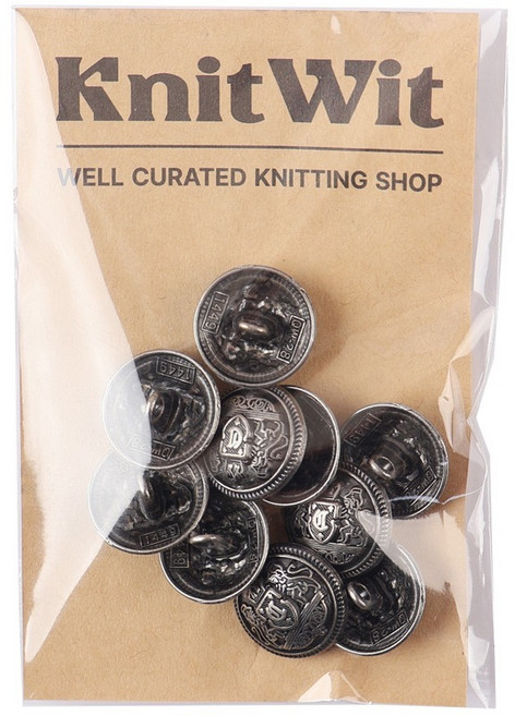 니트위트 브리티시 단추 18mm, 흑니켈, 1개