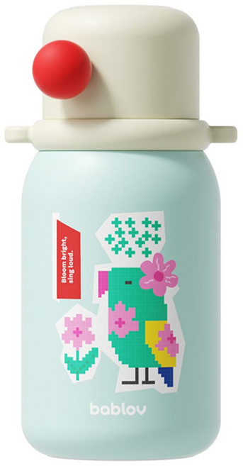 bablov 花伴森 316小糖豆兒童保溫瓶, 種花啾啾, 1個, 440ml