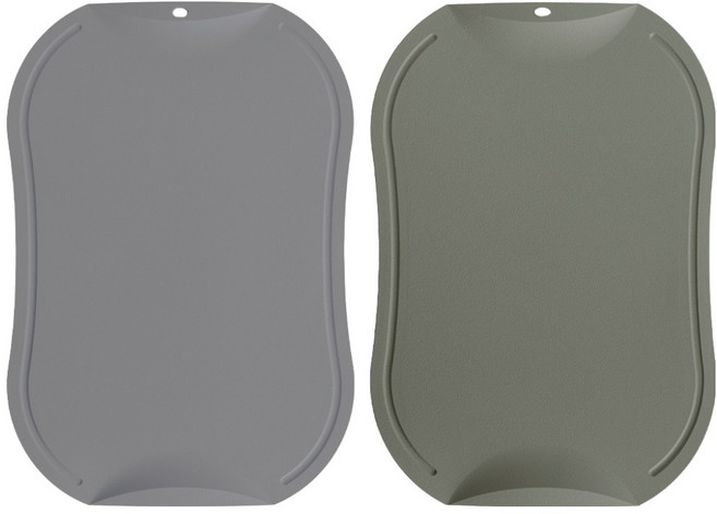 도블레 국내산 칼집나지 않는 항균도마 소프트그레이 + 카키 세트, 1세트, 도마 대 + 대