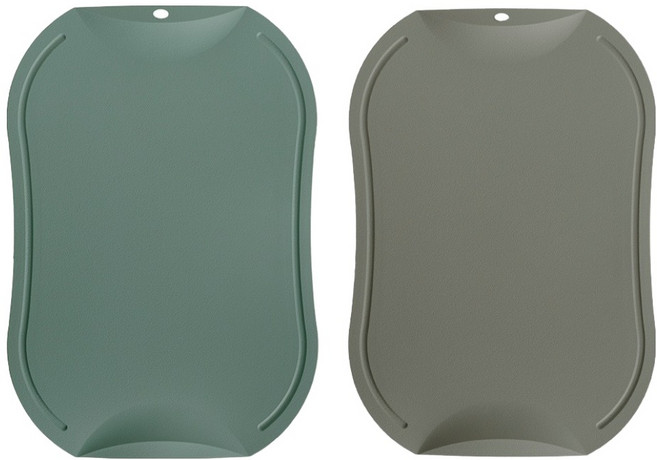 도블레 국내산 칼집나지 않는 항균도마 세이지그린 + 카키 세트, 1세트, 도마 중 + 중