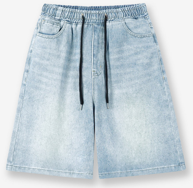 JHSTYLE 男款水洗鬆緊帶牛仔短褲 INDROK717