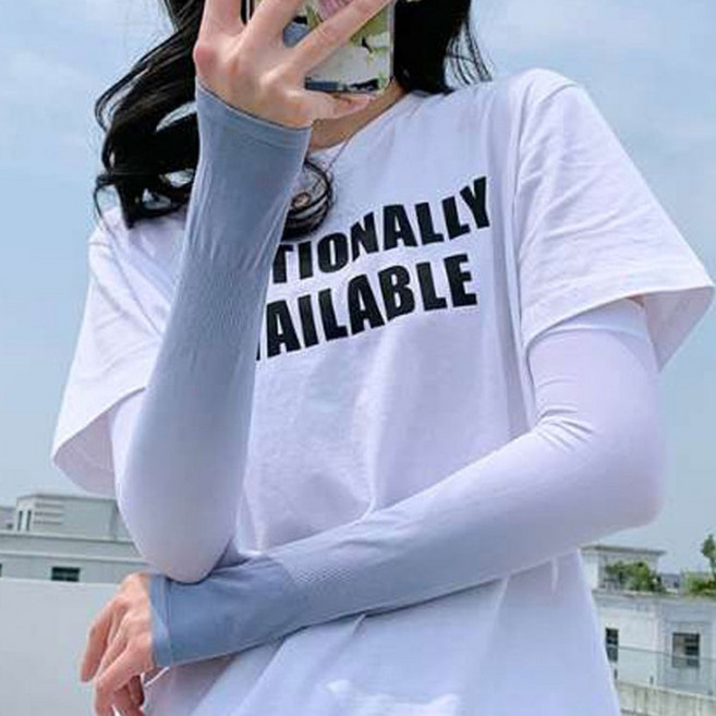 TheSirup 涼感駕駛戶外活動手臂保護漸層袖套 2入