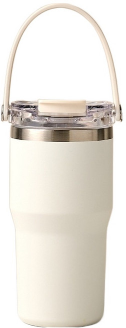 모던하우스 TO GO 휴대하기 편리한 대용량 핸들 텀블러, 크림, 600ml, 1개