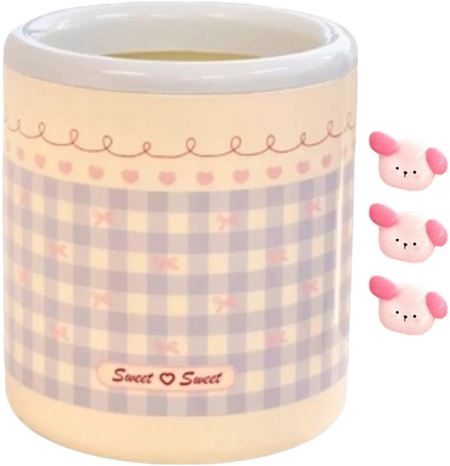 뉴토피아 귀여운 데스크 미니 휴지통 + 스티커 세트, 블루