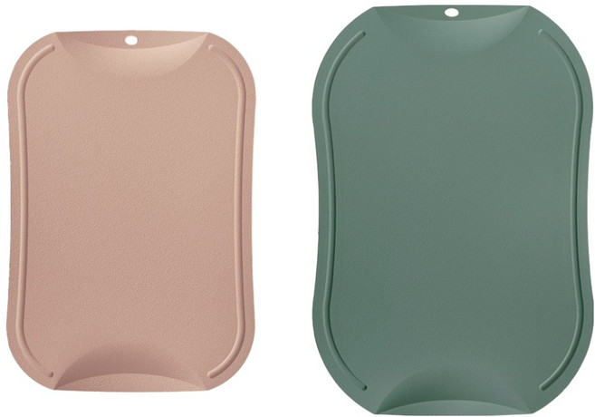 도블레 국내산 칼집나지 않는 항균 도마 2종 세트, 살몬, 세이지그린, 1세트