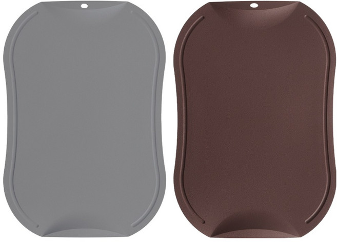 도블레 국내산 칼집나지 않는 항균 도마 2종 세트, 소프트그레이, 버건디, 1세트