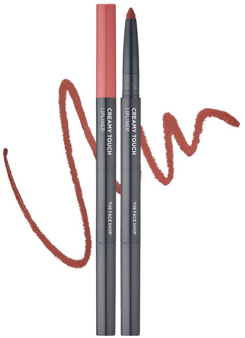 더페이스샵 색조 크리미 터치 립라이너 0.2g, BR01 프렌치브라운, 1개