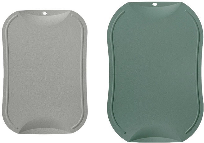 도블레 국내산 칼집나지 않는 항균 도마 2종 세트, 라이트그레이, 세이지그린, 1세트