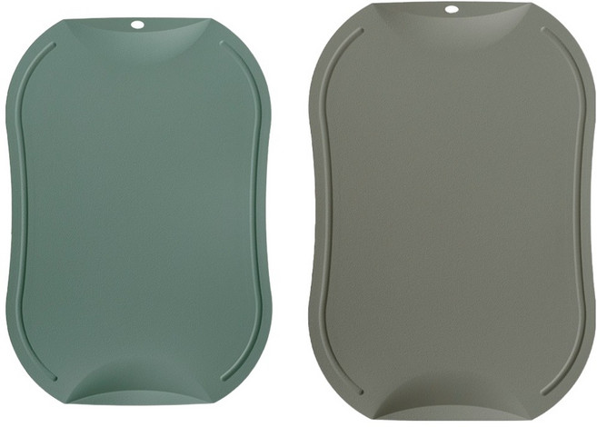 도블레 국내산 칼집나지 않는 항균 도마 2종 세트, 세이지그린, 카키, 1세트