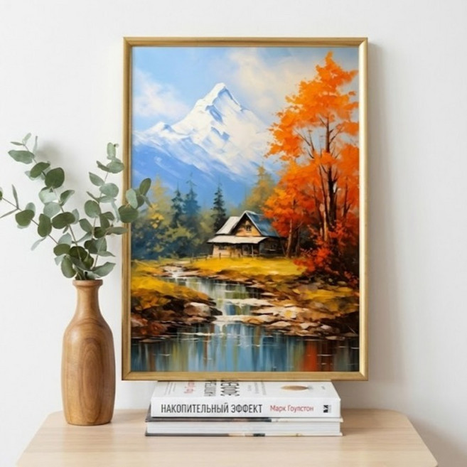 UV 아크릴인쇄기법 수채화 NO12, 골드