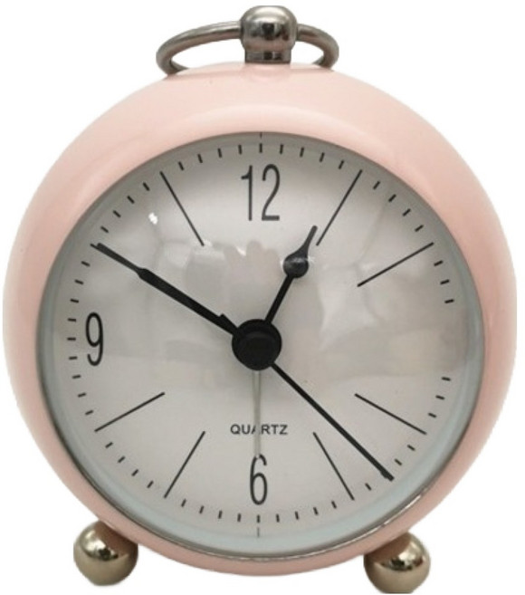 에이빈 무소음 알람 북유럽 심플 디자인 탁상시계, 핑크