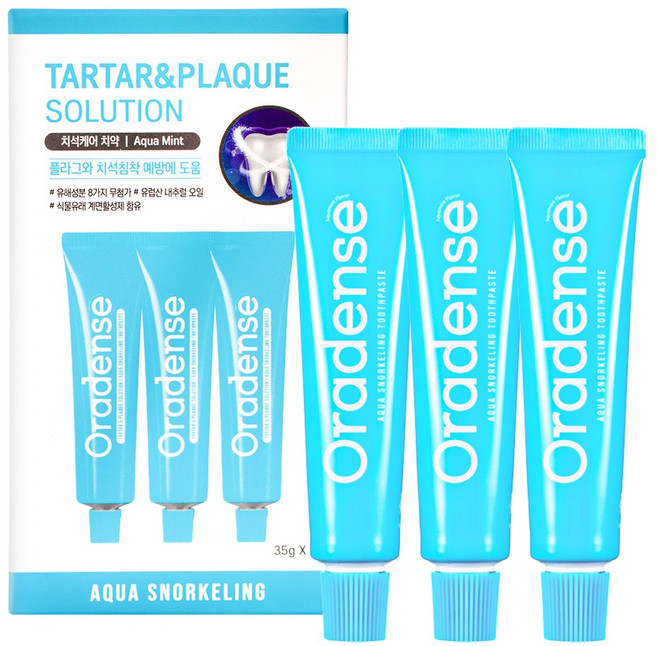 오라덴스 아쿠아스노클링 치석케어 치약 3p 세트, 105g, 1세트