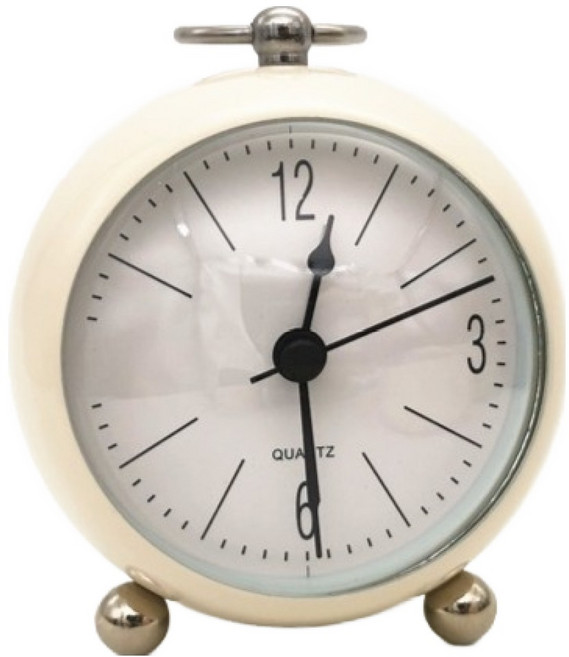 에이빈 무소음 알람 북유럽 심플 디자인 탁상시계, 화이트