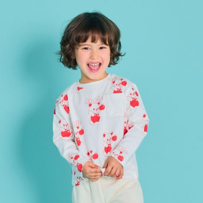 로토토베베 플로럴 포켓 면 티셔츠