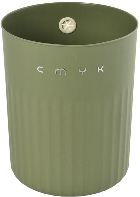 팬톤홈퍼니싱 원형 오픈형 업소용 실내 사무실 감성 인테리어 쓰레기통, 그린